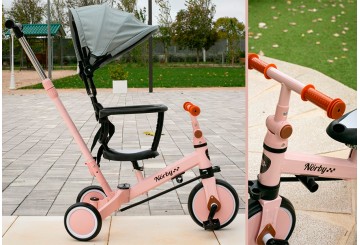 Triciclo Infantil 5 en 1 Multifuncional INTERBABY Norby rosa