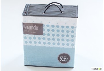 Sábana Invierno Coralina KARAMELO Premium Doble Cara Yera azul