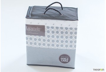 Sábana Invierno Coralina KARAMELO Premium Doble Cara Yera gris